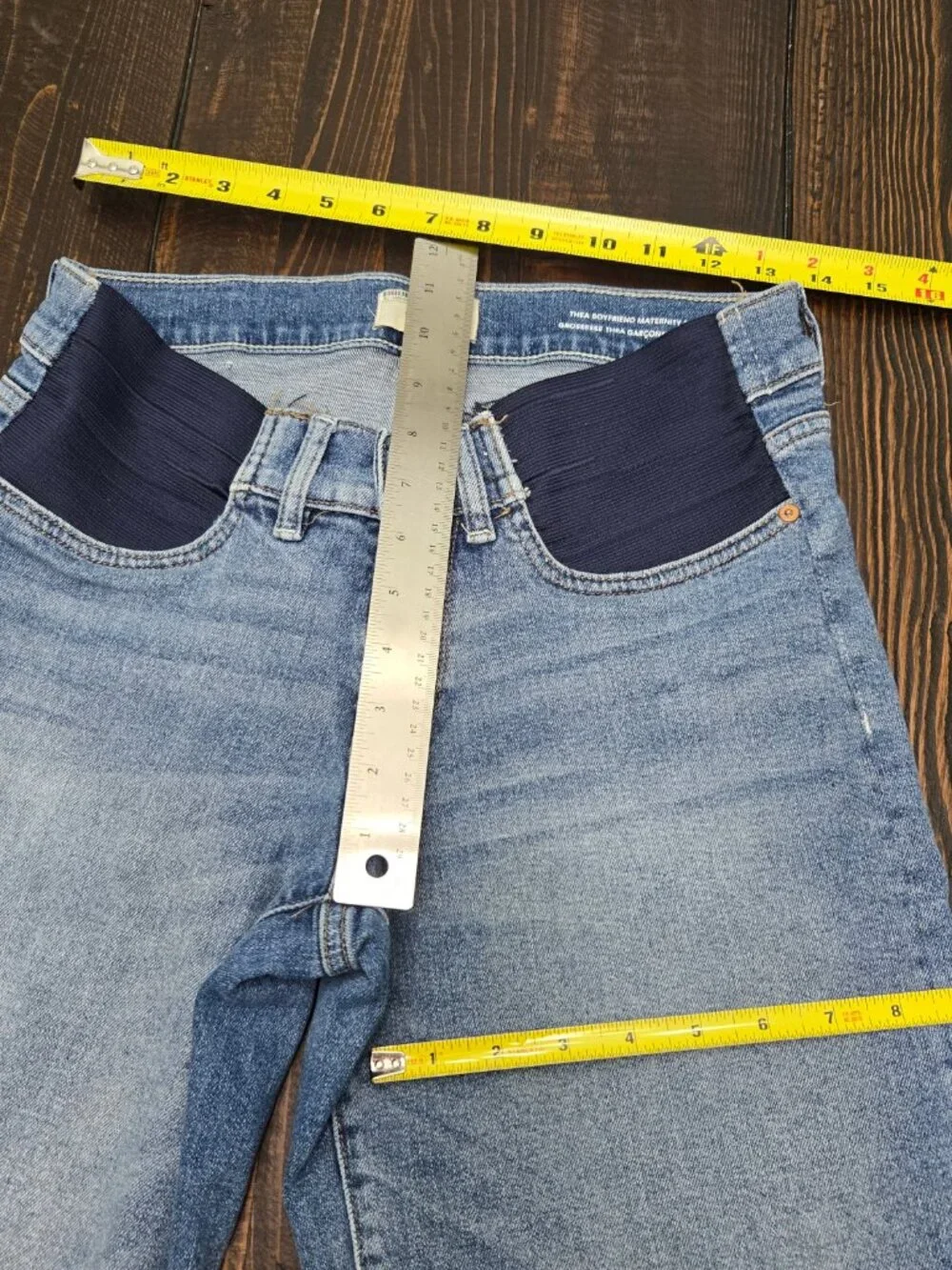 DL1961 Thea Boyfriend Maternity Jeans Womens 27 Blue Stretch Denim Under Belly